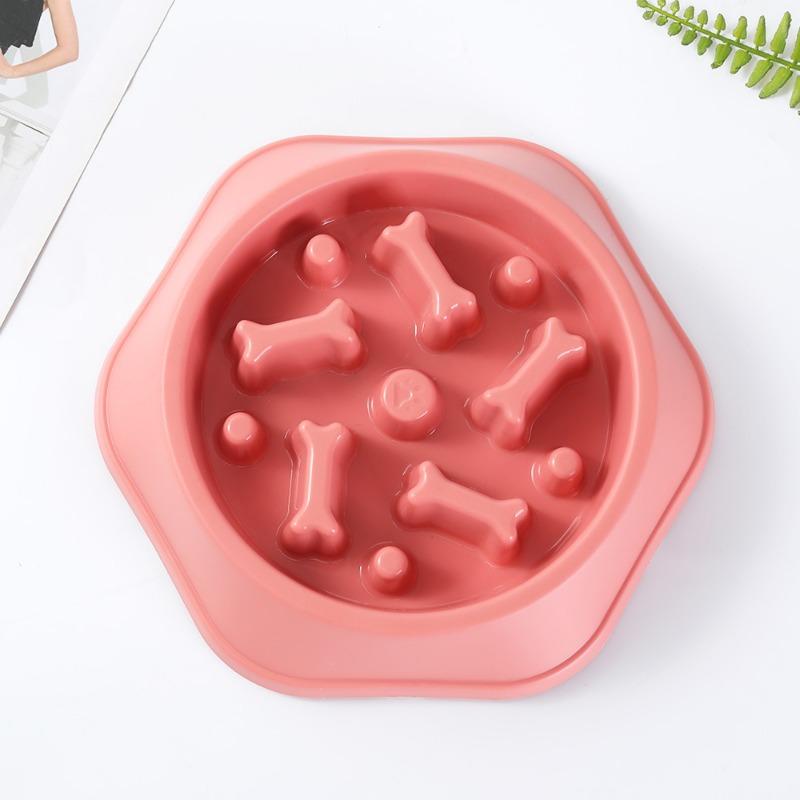 

Anti-choking Pet Bowl, Anti-tipping Dog Bowl, Dog Bone Slow Food Single Bowl, Anti-choking and Anti-tipping красный