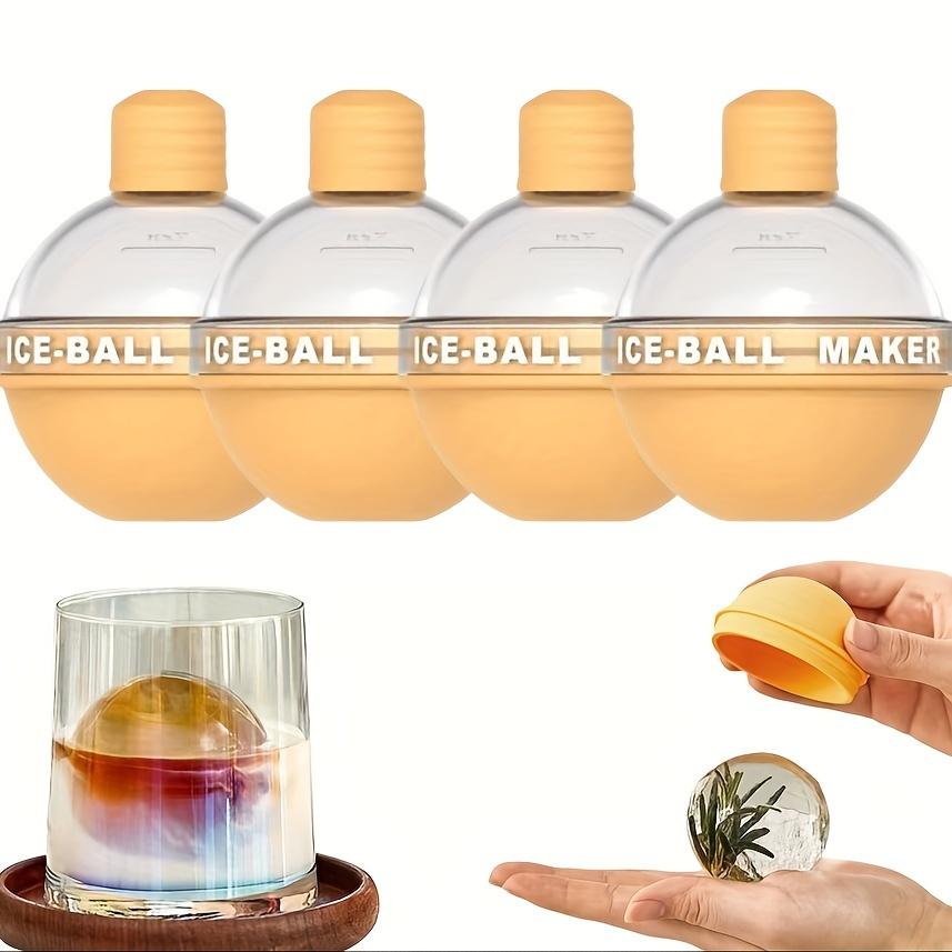 4pcs Light Bulb Shaped Ice Molds, Perfect for Making Colorful Ice Balls for Whiskey and Cocktails, These Are Reusable