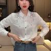 Frühlingsbesticktes Retro-Langarmhemd im chinesischen Stil für Damen