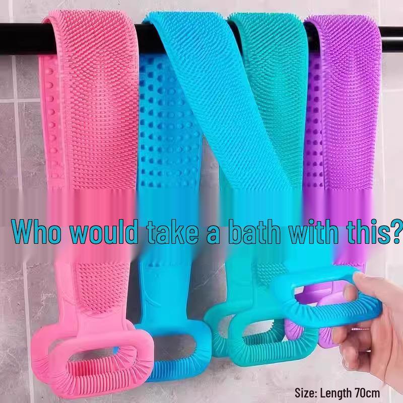 

Силиконовая мочалка для спины, отшелушивающее полотенце для ванны с массажной полоской