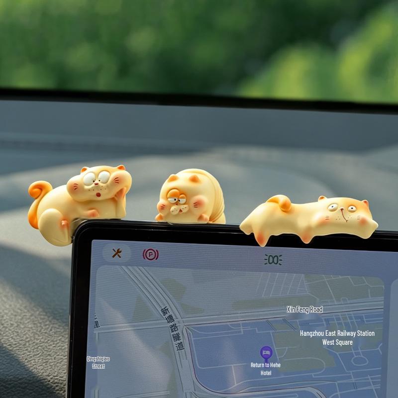 Garfield Cat Dashboard Ornament - Adorable Kitty Console Decoration Pendant