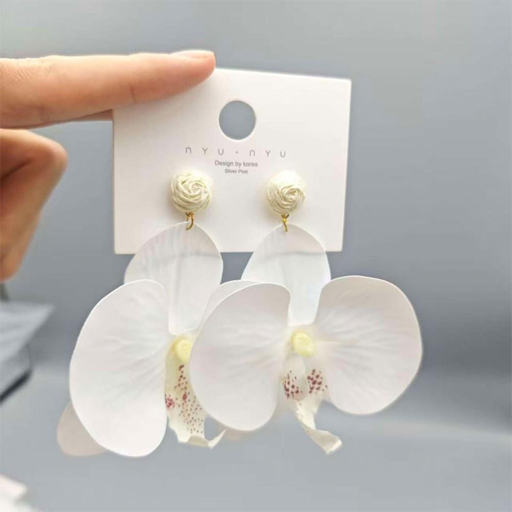 Simulated Flower Butterfly Orchid Earrings Korean Style Flower Drop Earrings Flower Earrings  Women