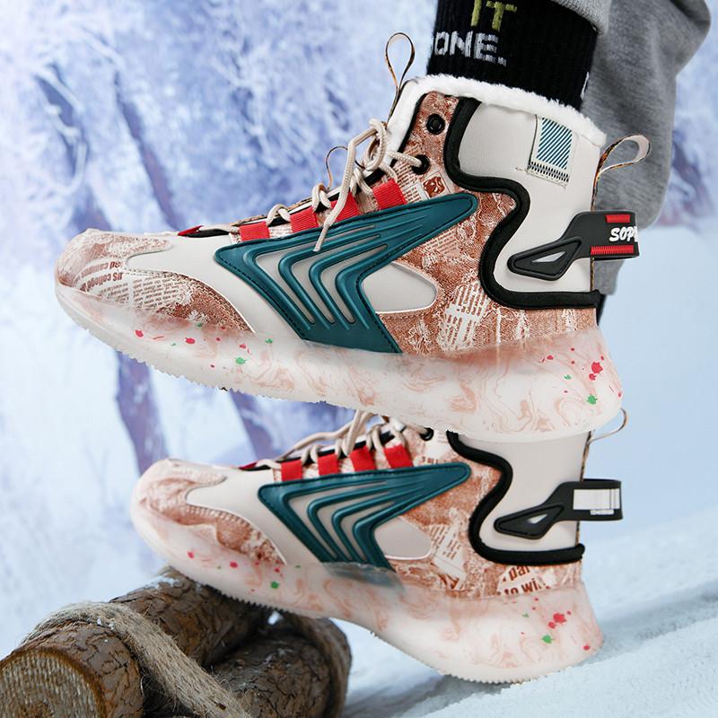 Winter Oversized High Top Velvet Warm Cotton Shoes Snow Boots Trendy Sports and Leisure Shoes Dad Shoes 39-45