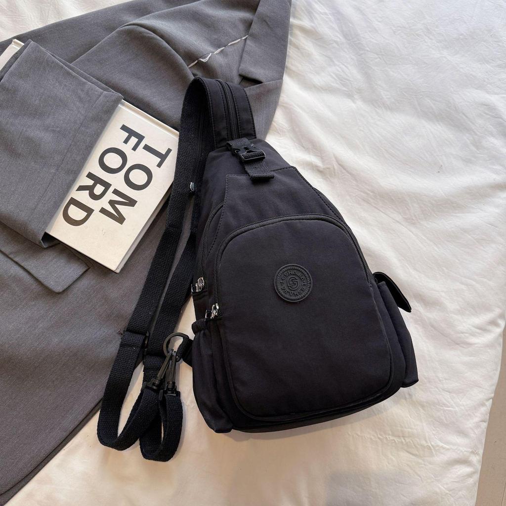 Korean Style Women's Multifunctional Nylon Chest Bag & Waterproof Travel Backpack