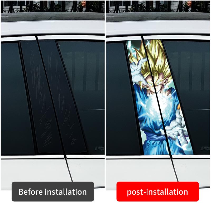 Anime Son Goku Car Stickers Car B-pillar Vinyl Decals Waterproof Auto Center Pillar Sticker Cover Scratches Vehicle Decor Decal