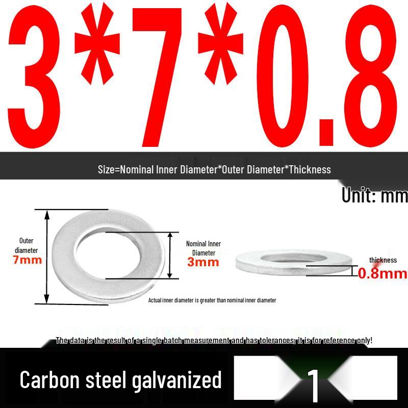 GB97 Galvanized Flat Washer M3-M42 - Full Specifications