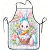 A Rabbit Basket Printed Apron with Easter Eggs - Made of Durable And Easy-To-Clean Polyester, Suitable for Kitchen Cooking, Gardening, Easter Egg Hunt