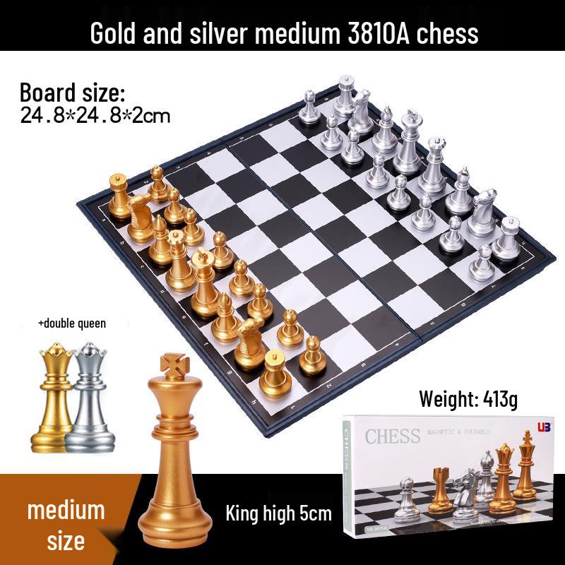 UB Magnetic Chess Set - Folding Chessboard for Beginners (Large & Medium Sizes)