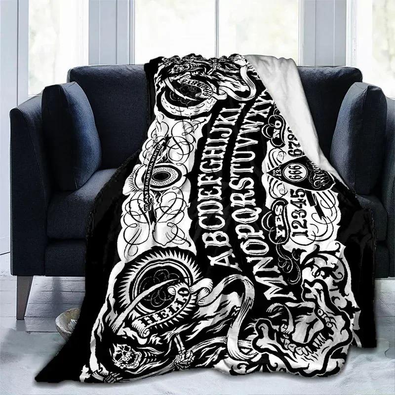 Cat Skulls Board Throw Blanket Witchy Premium Blanket Gothic Home Decor Goth Blanket Halloween Decor Witchcraft Blanket