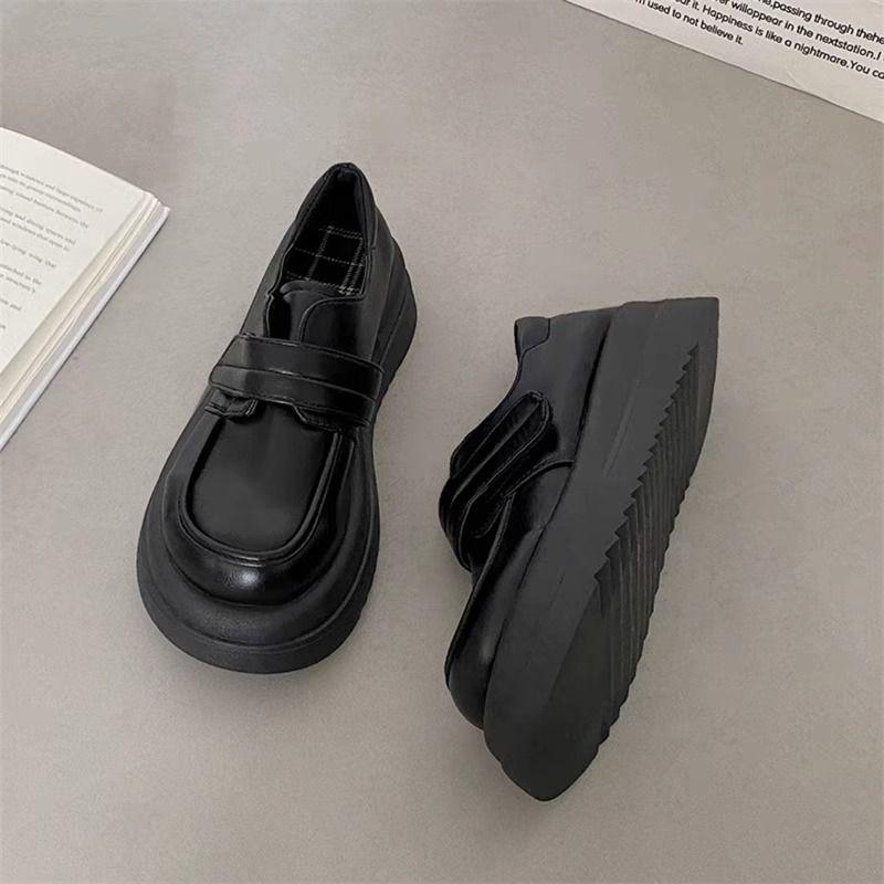 Fleece Platform Mary Jane Small Leather Shoes Women's 2025 New British Style Platform Versatile JK Loafer Cotton Shoes To Keep Warm