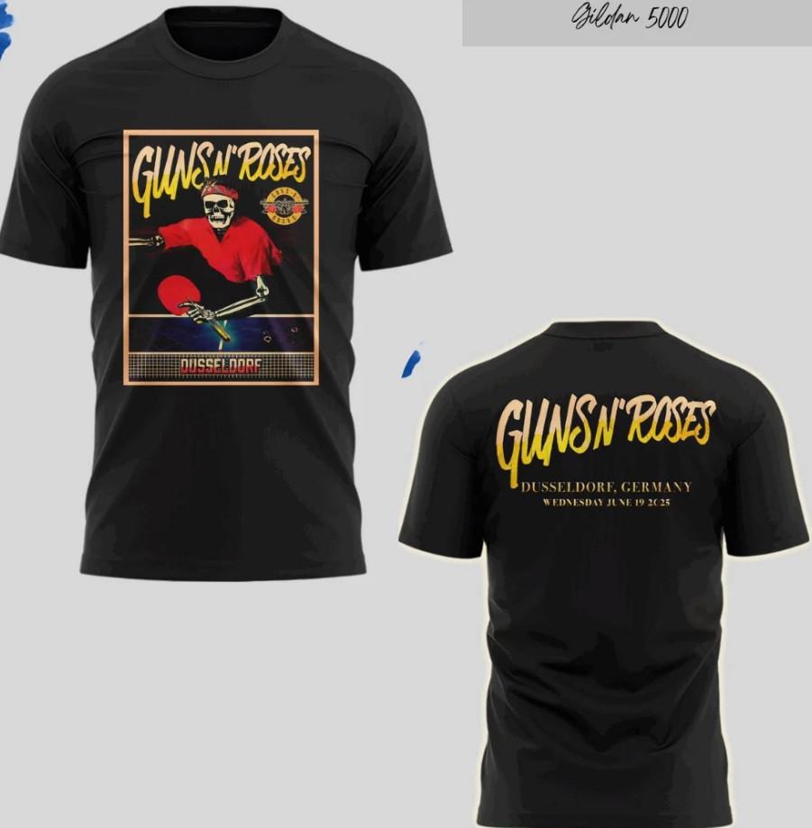 Guns N' Roses World Tour To Dusseldorf 2025 T-shirt, size S-4XL