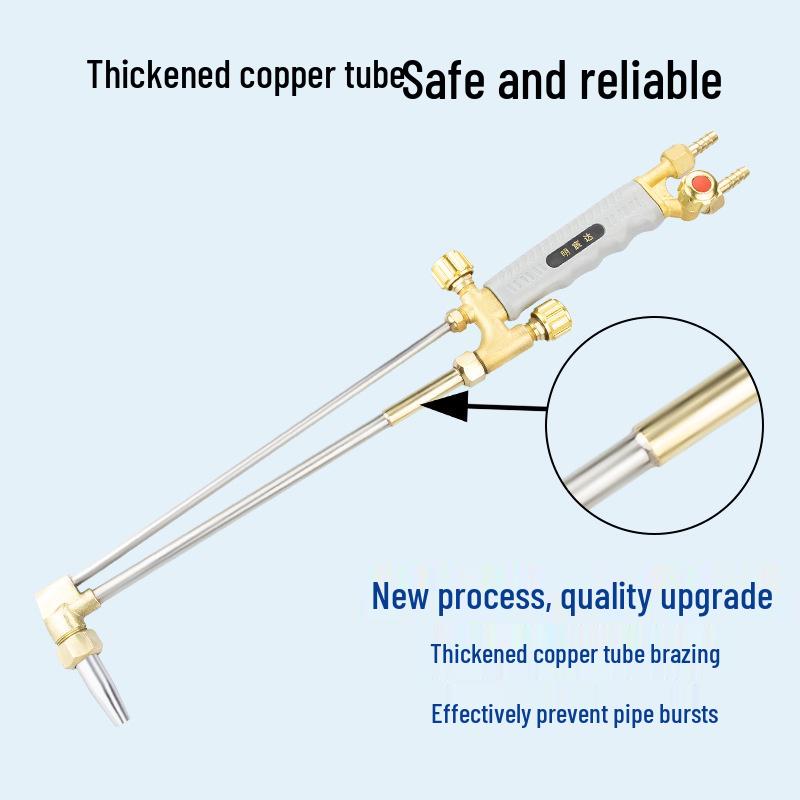 All-Copper Stainless Steel Extended & Thickened Oxygen Acetylene Cutting/Welding Torch Injector, Model G01-30/100/300.