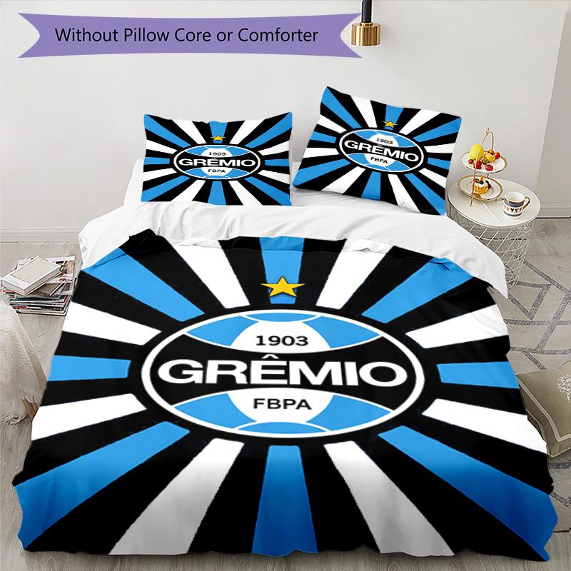 Grêmio FBPA Printed Pattern Duvet Cover Set – Includes 1 Duvet Cover and 2 Matching Pillowcases Bedroom Decor Christmas Gifts