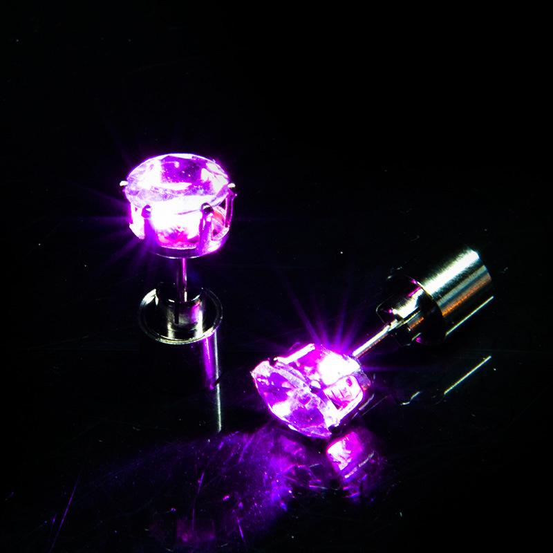 

LED Light Up Earrings, Glowing Studs for Parties, Raves, and Festivals - Hypoallergenic Stainless Steel (1 Pair) рожевий