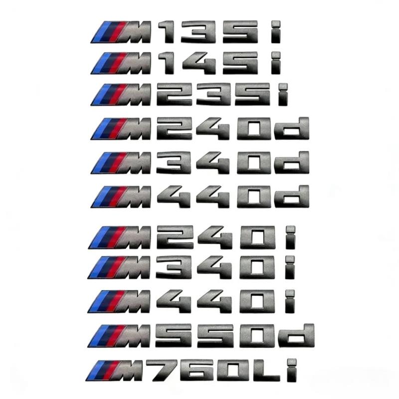 

3D Grey badge Letters for BMW 1 2 3 4 5 7 Series M 135 140 145 235 240 340 440 550 i d 760Li Car boot badge emblem Accessories M440d сірий