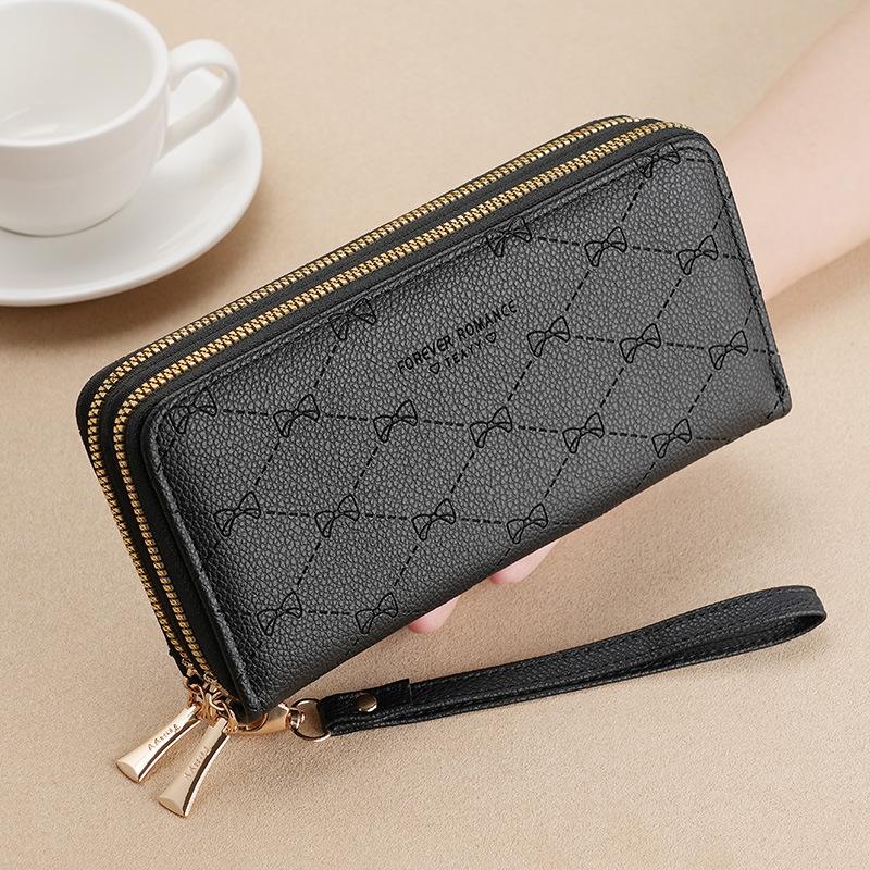 

Women Wallets Sweet Style Bow-printed Long Wallet, Leather Card Holder, Coin Purse, Clutch Bag 19.5 * 10 * 4.5CM чорний
