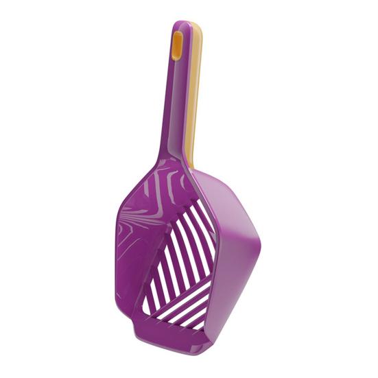 Cat Litter Scoop with Storage Base Long Handle Non-stick Slotted Litter Scooper Portable Poop Sifting