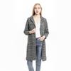 Autumn Korean Style Fashion Women's Plaid Woolen Jacket Slim Thin Long Thick Coat