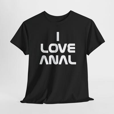 T-shirt Unisex in Cotone Pesante I Love Anal Top Maglietta Casual Sexy Regalo per Amici
