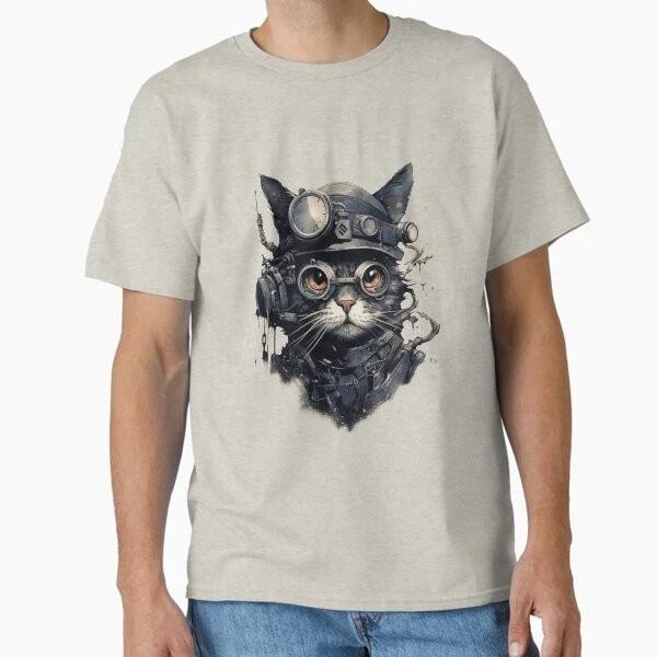Cat Steampunk 2 Hat Soldier Grey Classic TShirt Made In UsaAus TShirt S2xl S