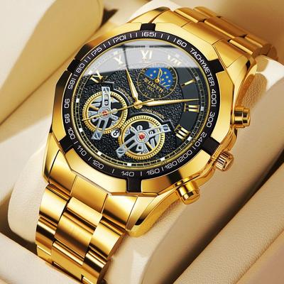 High-grade Top Brand Fashion Business Automatic Men's Watch Luminous Waterproof Hollow Quartz Watch
