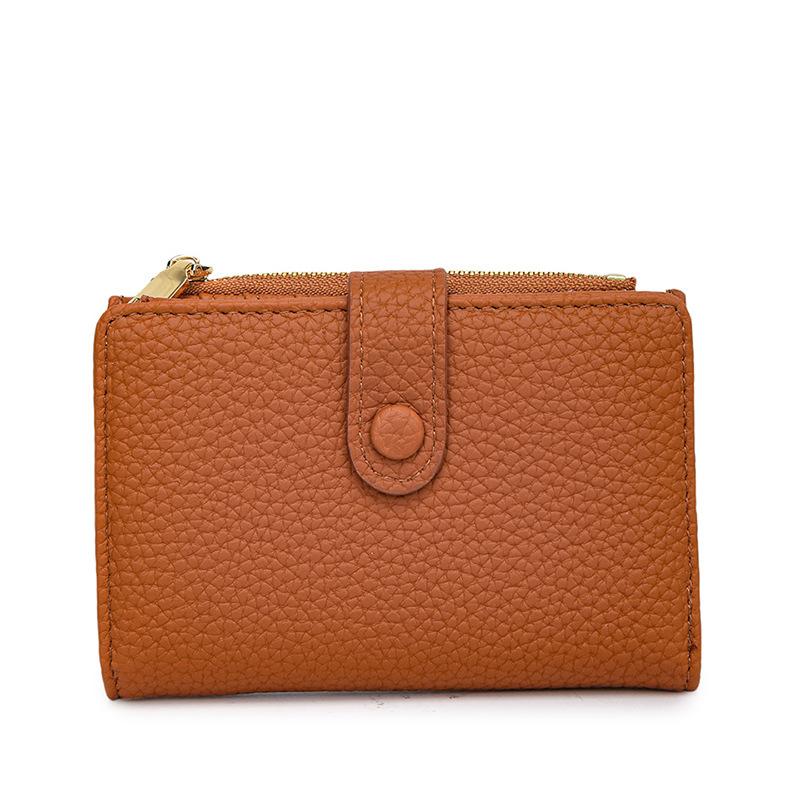 

Проста і модна повсякденна карткова сумка, сумка для змінення візерунка лічі на блискавці з кількома картками. світло-коричневого кольору