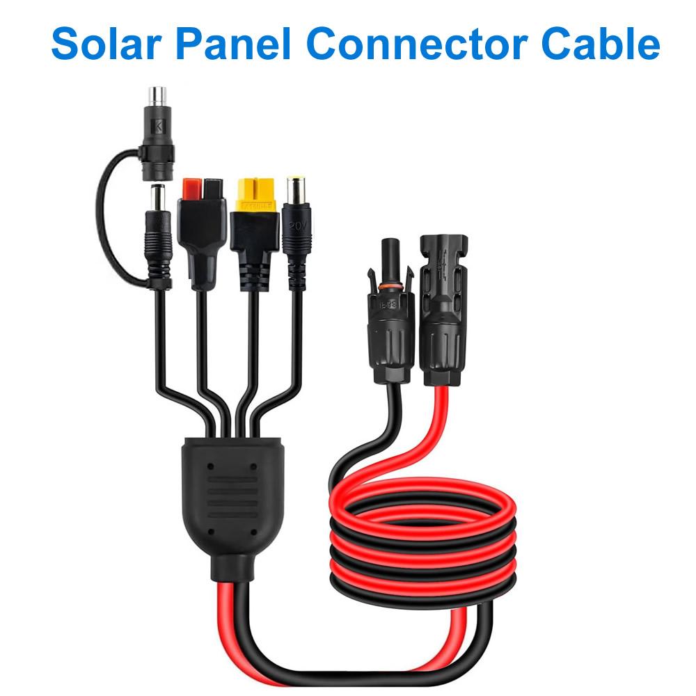 5 4 in 1 Solar Connector to XT60/DC5521/7909/8020 Solar Panel Extension Cable Splitter Power Cord Energy Storage Charging Cable