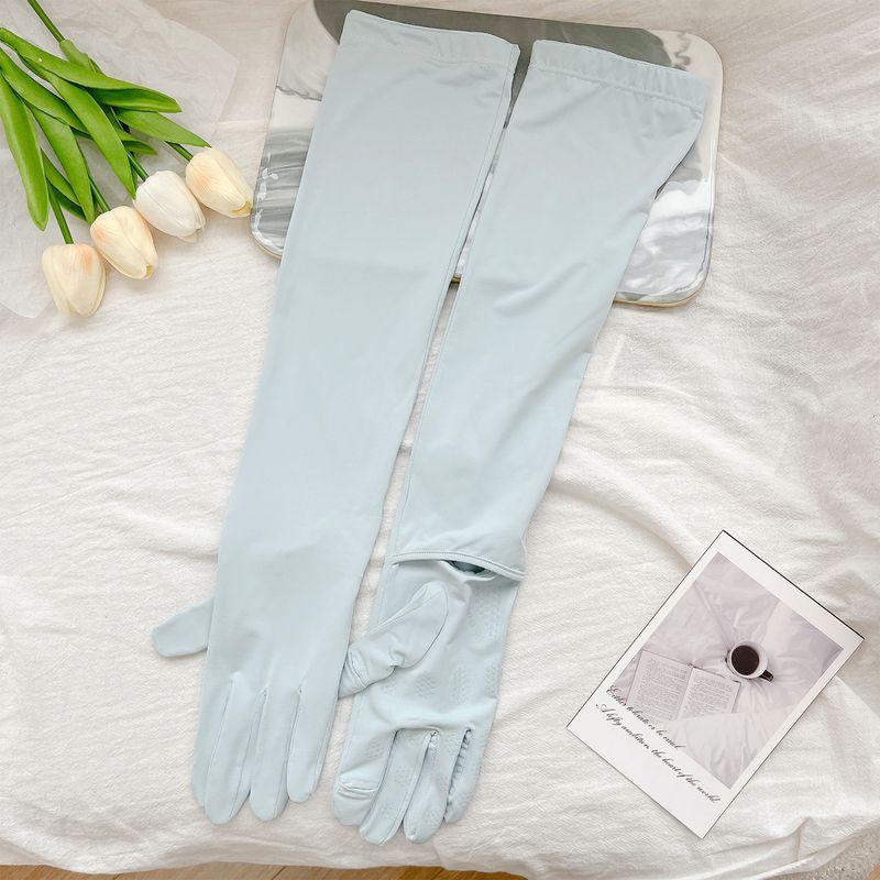 

Sunshade Non Slip Viscose Fiber Sun-Protection Oversleeves Women s All-Inclusive Finger Guard UV Protection Ice Sleeve Outdoor Cycling Gloves Men Blue all-inclusive Non Slip-five-finger ice sleeve