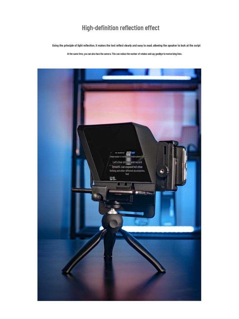 ZhiJie Pronstoor Portable Teleprompter for Mobile Phones & DSLR Cameras