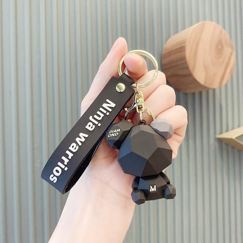 Cute Cartoon Bear Silicone Keychain Creative Bag Pendant Wholesale Key Buckle