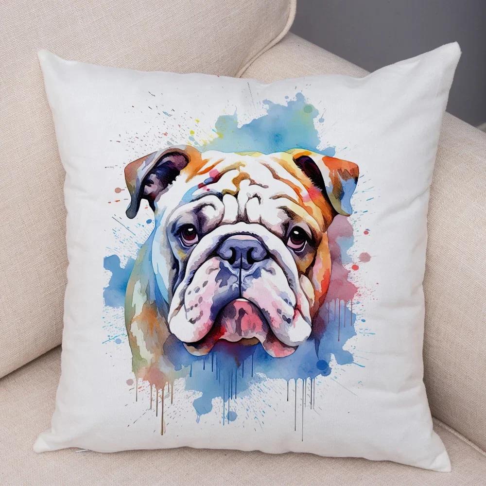 Super Cute Water Dog Cushion Cover Double Print Decor Pet Animal Pillowcase Soft Plush Pillow Case for Car Sofa Home,(3)