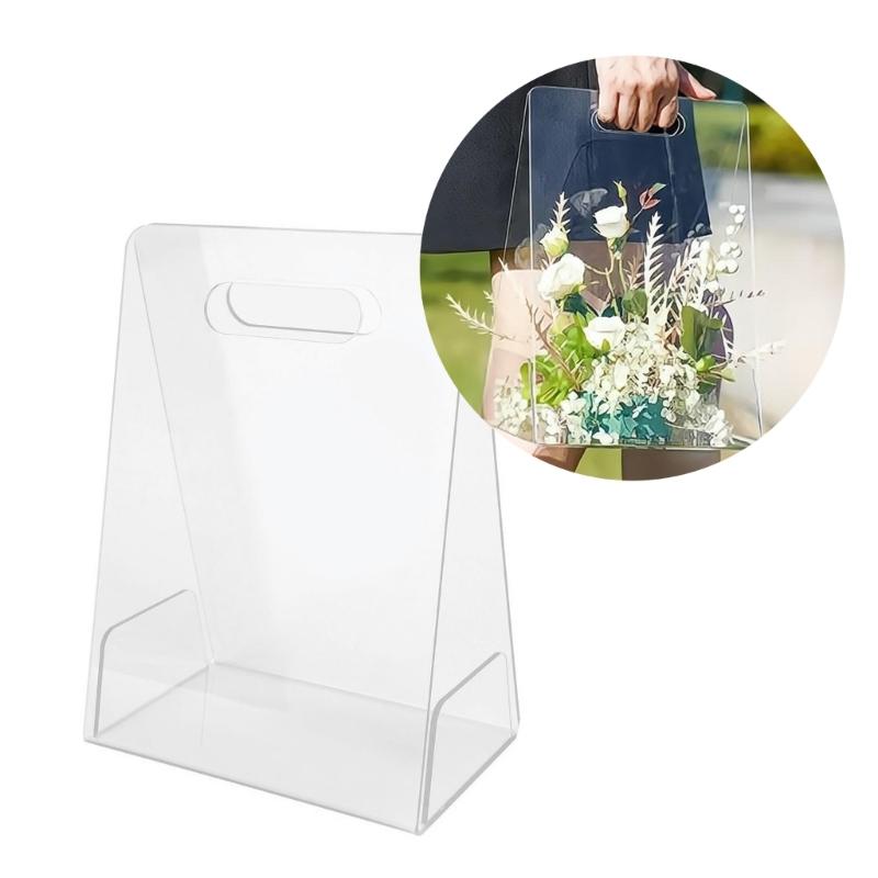 Stylish Clear Flower Bouquet Bags Handbag for Flowers Perfect Solution for Weddings and Birthdays Wrapping Bags X3UC