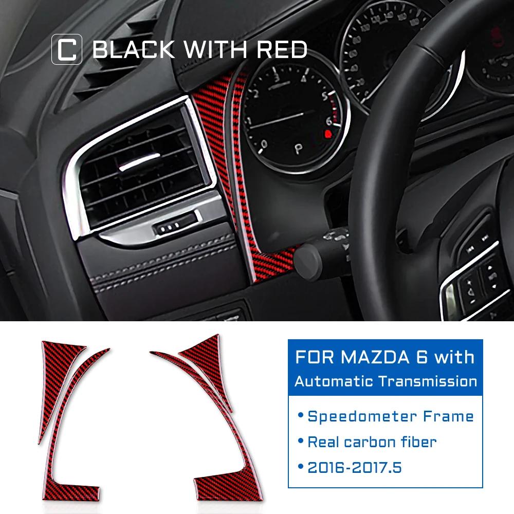 Real Carbon Fiber Speedometer Cover Center Console Trim for Mazda 6 Automatic 2016-2017