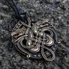 Vintage Viking Double Wolf Head Pendant Necklace for Men Stylish Sweater Chain Jewelry