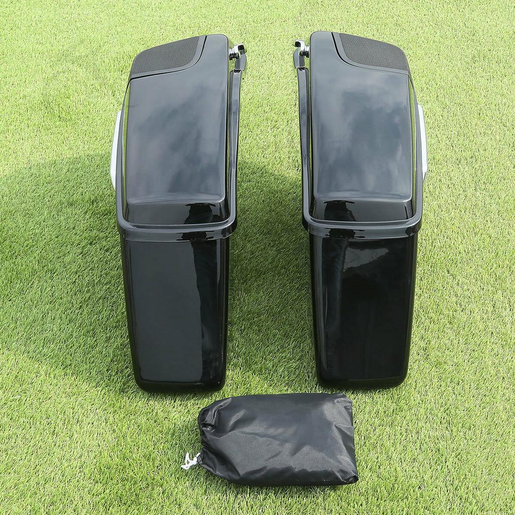 Motorcycle Hard Saddle Bags 5x7" Speaker Lid For Harley Touring Road King Street Glide 2014-2024