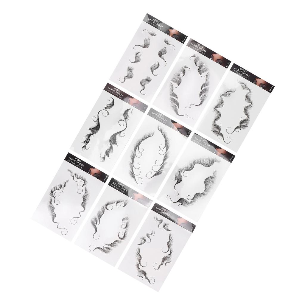 Hair Tattoo Sticker Hair Salon DIY Hairstyling Hair Stickers Fake Hairline Sticker 9pcs/Set