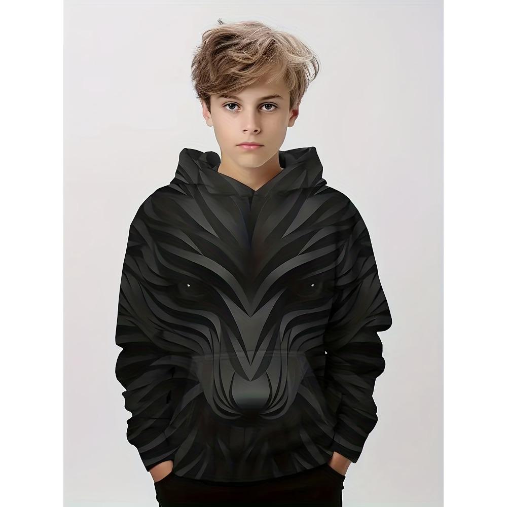 Kids Clothes Boys Hoodies Long Sleeve 3D Tigers Print Children Spring Fall Clothes Casual Outdoor Stylish Boy Girl Clothes Tops