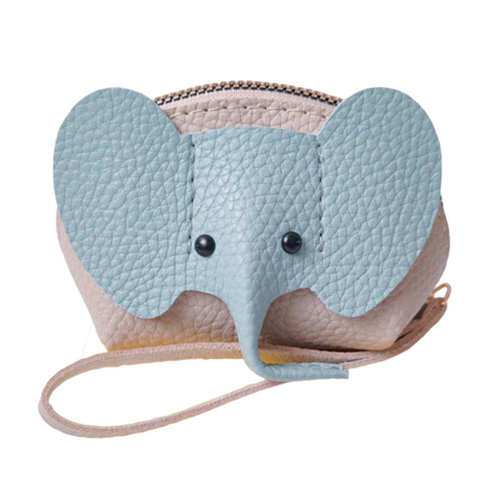 Pendant Design PU Leather Elephant Bag Multifunctional Zipper Closure Coin Purse Key Ring Creative Design Money Pouch Key Holder