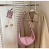 Korean version of simple nylon shoulder bag new foreign style plaid dumpling bag versatile casual light messenger bag women