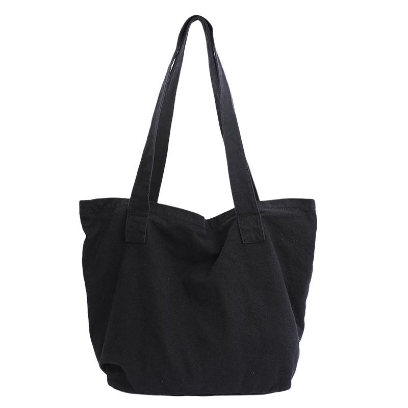 Canvas Bag Women's 2025 New Large-capacity Shoulder Tote Bag for College Students In Class Commuting Tote Bag Shopping Cloth Bag