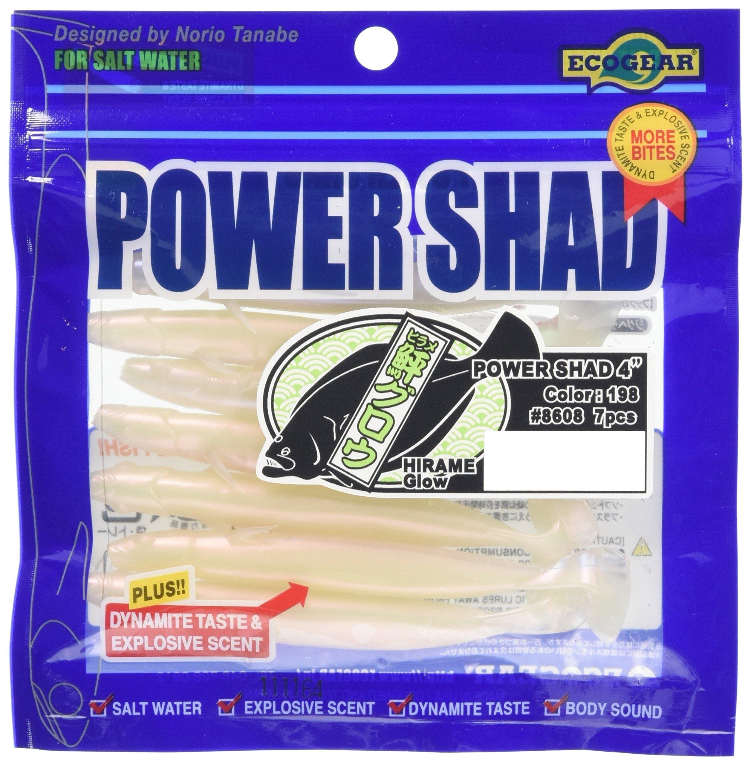 Ecogear Power Shad Lure Flounder Glow 4-inch #198 (Luminous)