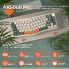 AKS068pro Gaming Keyboard Alice Layout Wireless Bluetooth Wired 68 Keys Sea Salt Axis Gasket Mount Hot Swappable PBT Keycaps Ergonomics South Facing