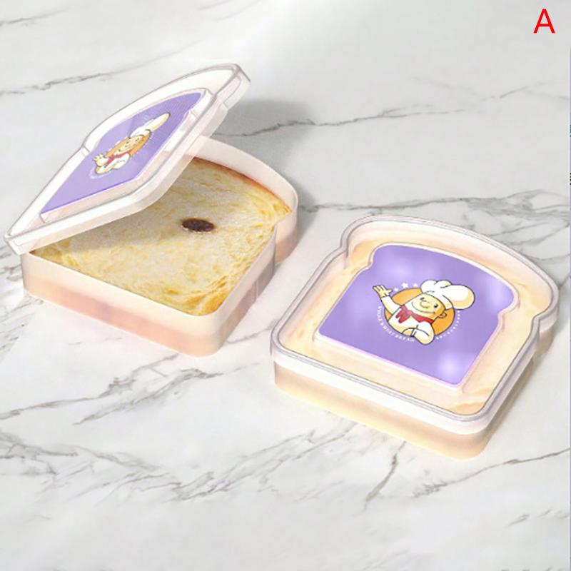 Toast Shaped Portable Lunch Box With Lid Toast Bread Sandwich Box Kitchen Outdoor Picnic Large-Capacity Bento Box