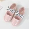 Girls Flat Shoes New Letters Ribbons Children Shoes Princess Patent Leather Shoes for Girls Mary Jane Toddler Shoes