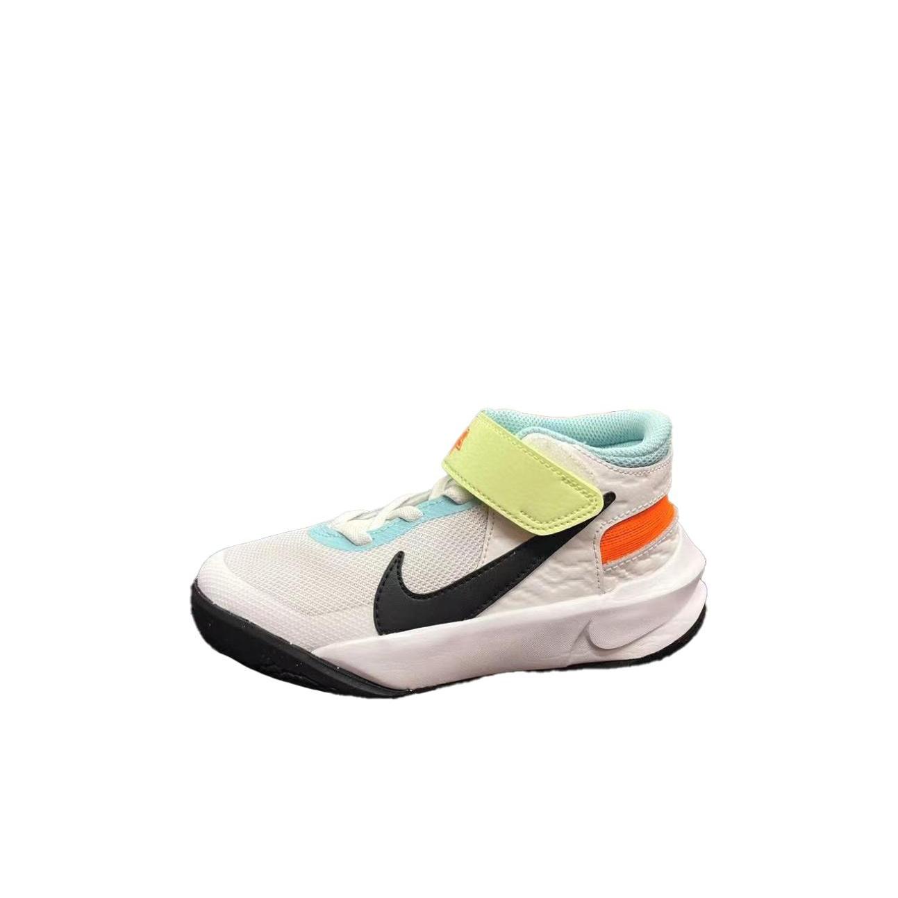 

Nike Team Hustle D 10 Удобные Универсальные Нескользящие Амортизирующие Прочные Полувысокие Детские Баскетбольные Кроссовки Детские кроссовки Белый HJ3497-101 29.5