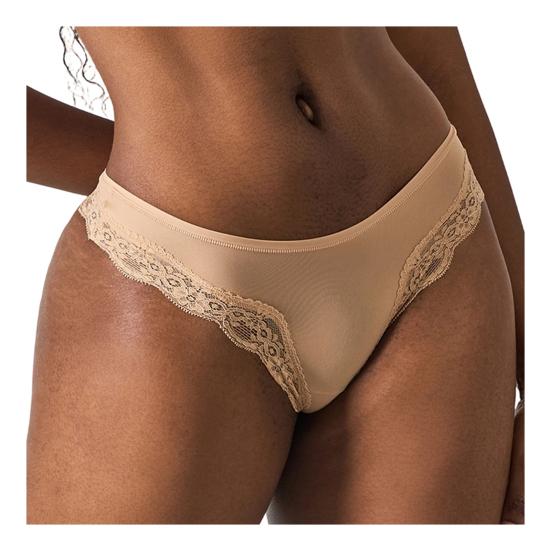 Women s Lace Trim Thong Low Rise Breathable Underwear S