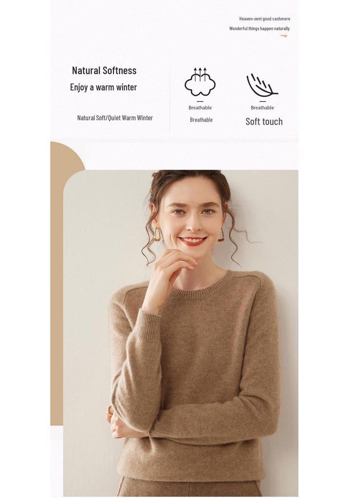 Women's Cashmere Saddle Shoulder Sweater - Thick Autumn/Winter Pullover