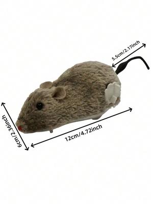 4 Color Cat Toys Wind-up Plush Mouse Toy for Cats and Dogs - Mechanical Movement Cloth Mouse, No Batteries Required