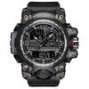 Men's Digital Waterproof 50M Sports Military Watch Dual Time LED Backlight