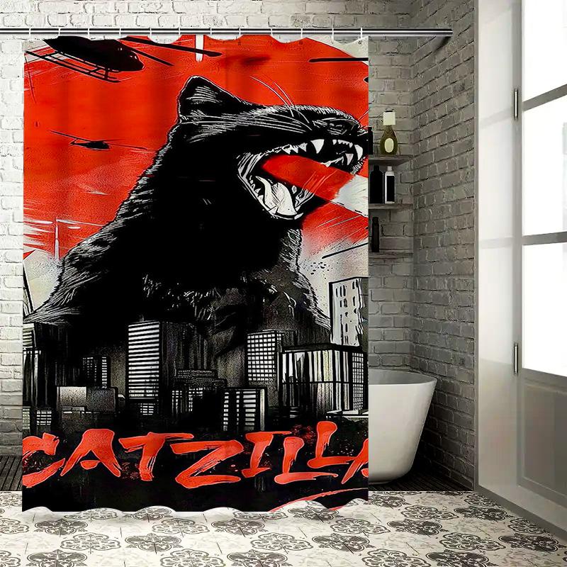 

Catzilla Waterproof Shower Curtain Heat Resistant Machine Washable Non-Transparent 180x180cm 90X180cm(35x70in)